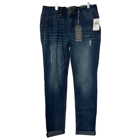 Wit & Wisdom LUXE TOUCH Girlfriend Jean.  Blue Vintage Distressed Denim - Picture 13 of 15